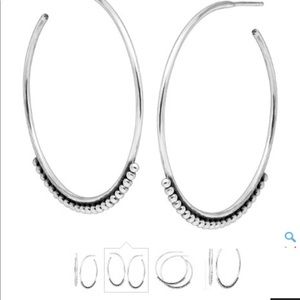 Silpada beaded hoops sterling